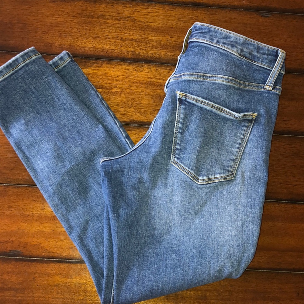 High rise, skinny crop jeans